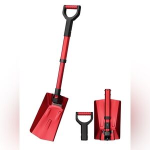 AstroAI 39" Multifunctional Folding Shovel- Snow Removal, Camping- Red